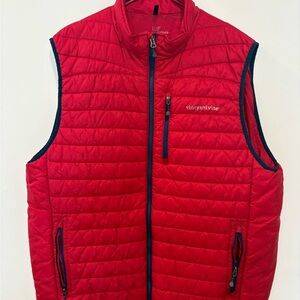 Vineyard Vines Red Quilted Vest